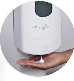 10 Automatic refillable hand sanitizer dispensers and stands.