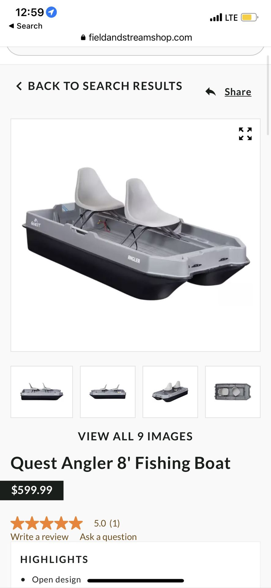 Starter Bass Boat Package: Boat, Battery, Trilling Motor Etc 
