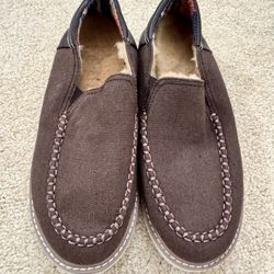 Sanuk Men’s Brown Cozy Vibe Low Sm Woven Canvas - Size 9