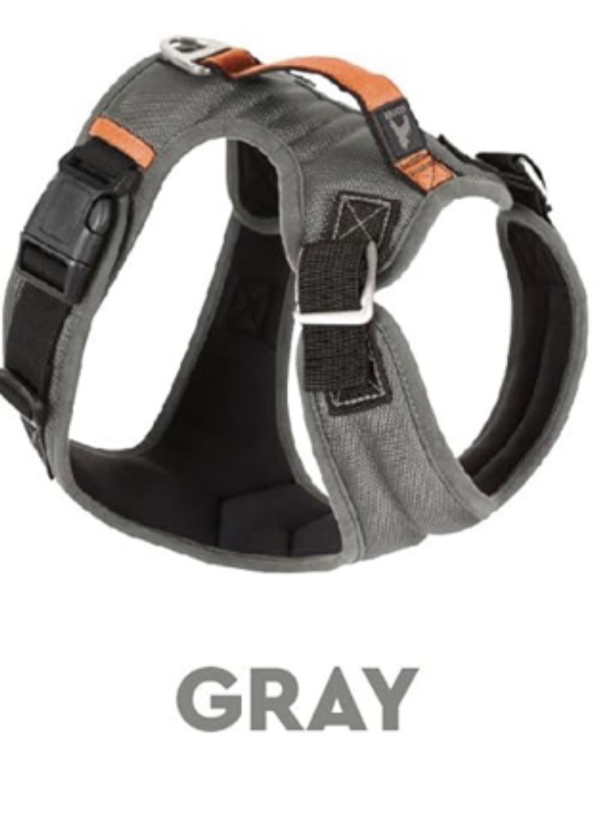 Gooby Pioneer Dog Harness with Control Handle & Seat Belt Restrain Capability, X-Large. Gray