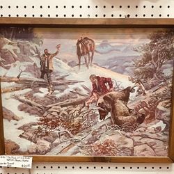 Art Vintage Western Hunting Charles Russell Framed 