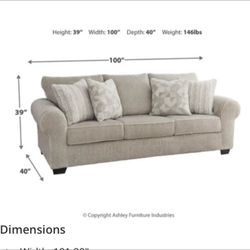 Beige Ashley Sofa Set 