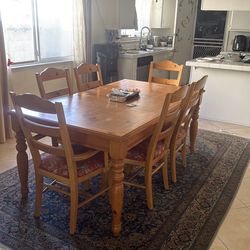 Dinning room table and six chairs