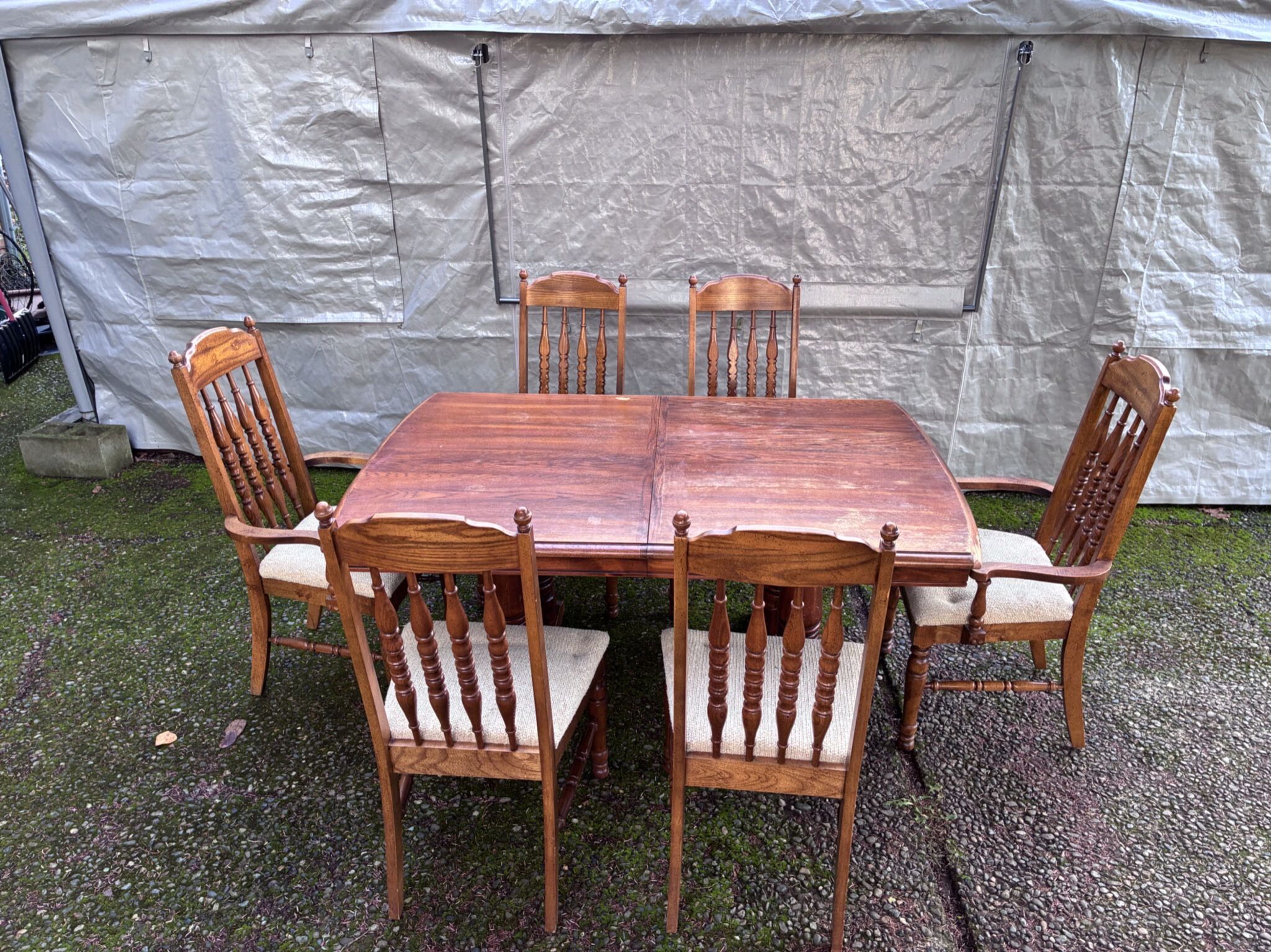 Solid Wood Dining Table and Chairs