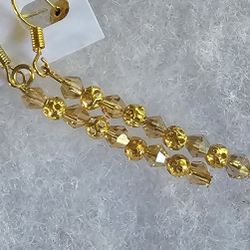 SWAROVSKI GOLD/SILVER DISCO BALL ARTESAN DESIGNER LAT PAIR EARRING SALE