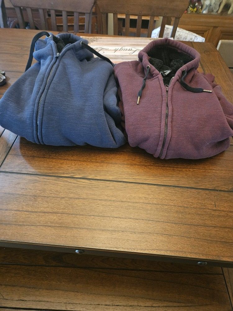 Two Hooded Sweaters Size Large