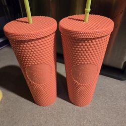 2 Starbucks Studded Cups Dragonfruit In Color