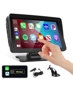 Podofo Portable Car Stereo Wireless Carplay Android Auto,7 Inch