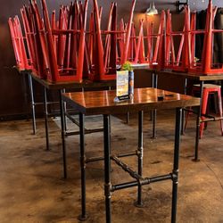 Tall tables and benches