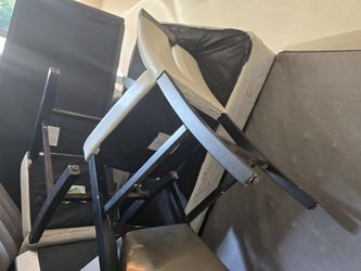 Cream upholstered chairs with dark legs - 20 dollars EACH