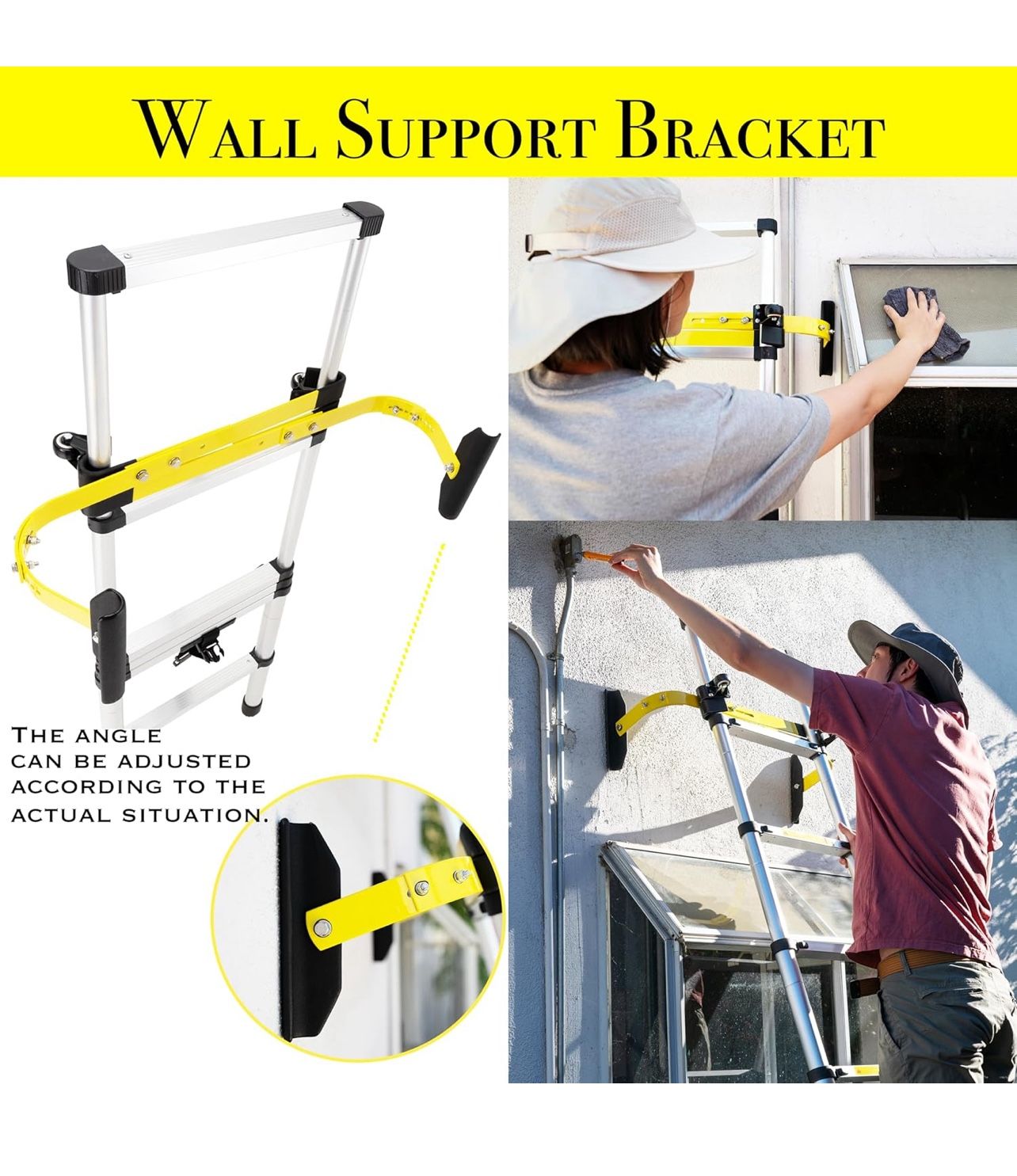 Ladder Roof Hook Ladder Standoff with Wheel and Grip T Bar for Roof Gutter For Roofing House Painting Solar Construction And More..