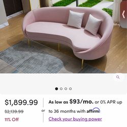 Blush pink sofa