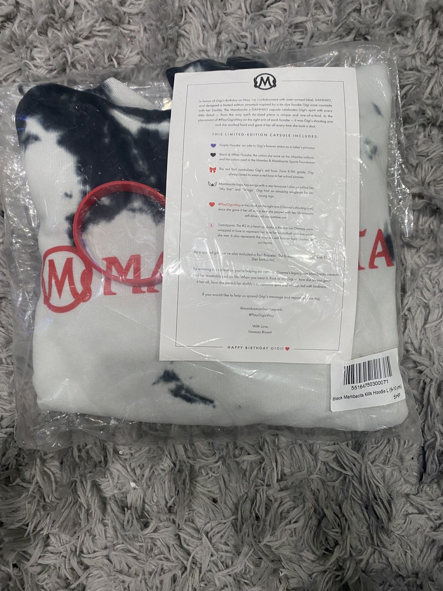 NWT Dannijo x Mambacita Hoodie Official Gigi Kobe Marble Tie Dye Youth Large