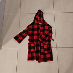 Kids XS Checkered Bathrobe