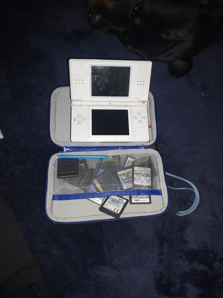 Nintendo DS With Games And Case