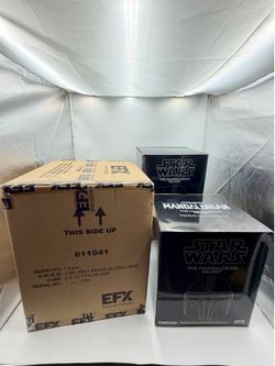 Brand New Star Wars EFX Collectibles Helmet Lot Boba Fett Chrome and Mandalorian
