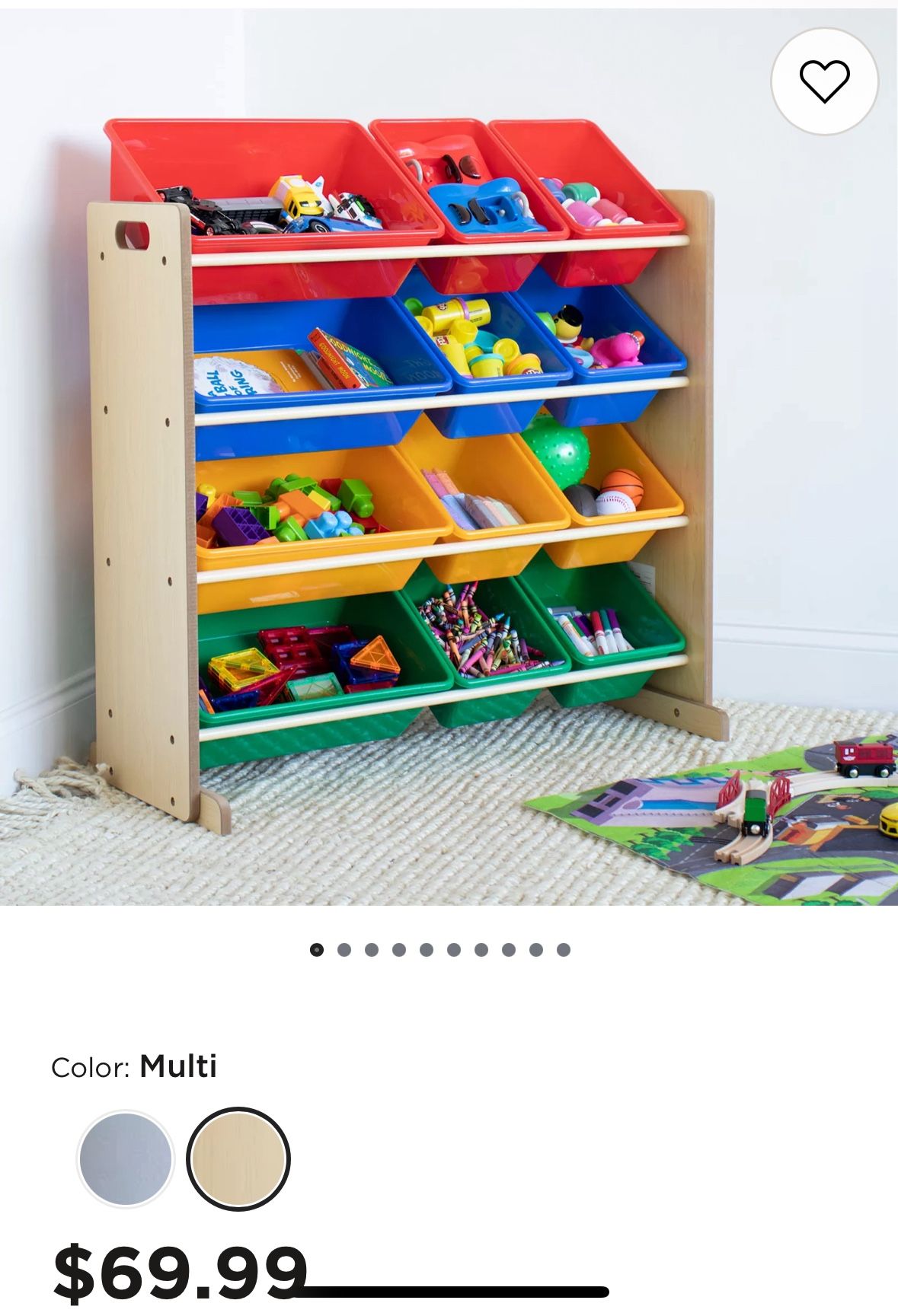 Humble Crew Toy Organizer with 12 Plastic Bins