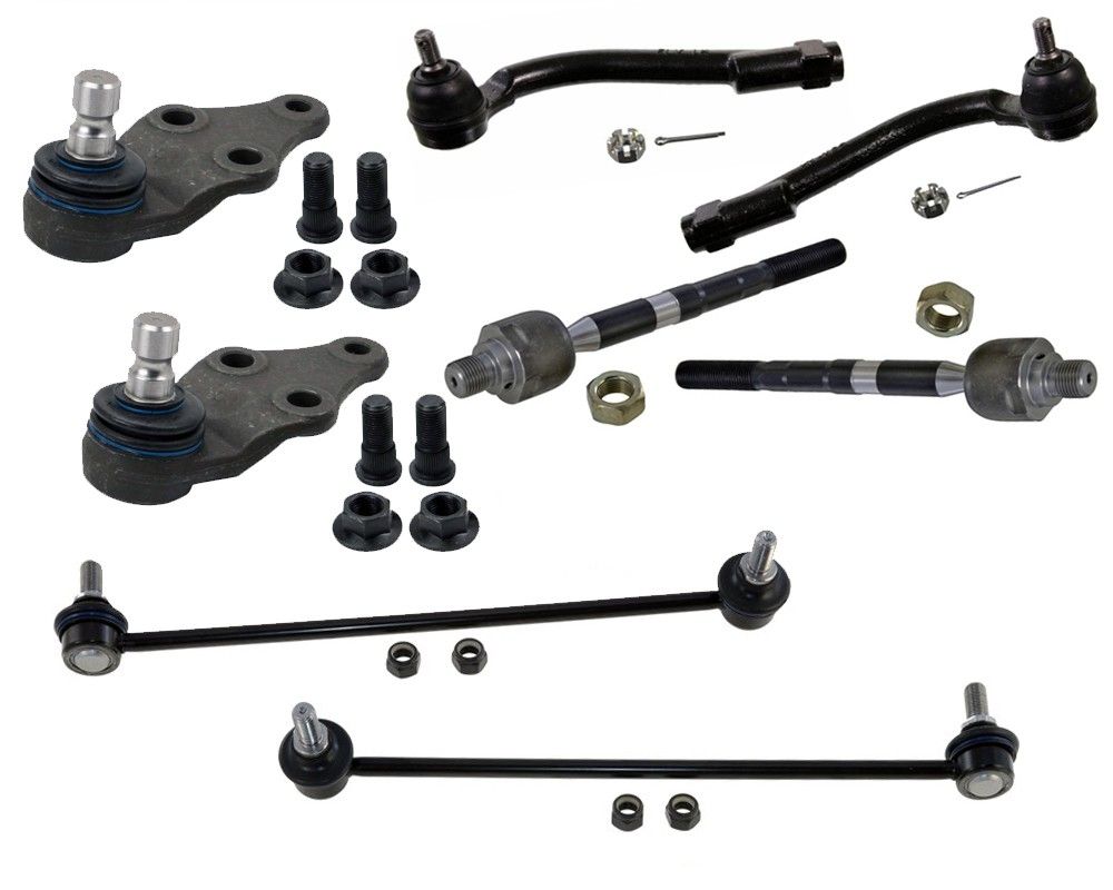 8 Pcs Front End Kit Ball Joints Tie Rods Ends Sway Bar For Hyundai Azera 3.3L Sonata Tren Delantero Muñones Rotulas Terminales Lapices