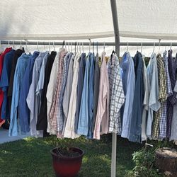Men’s 2X–3X Button-Down Shirts Lot – 50  Shirts – Big & Tall (Sold Together)