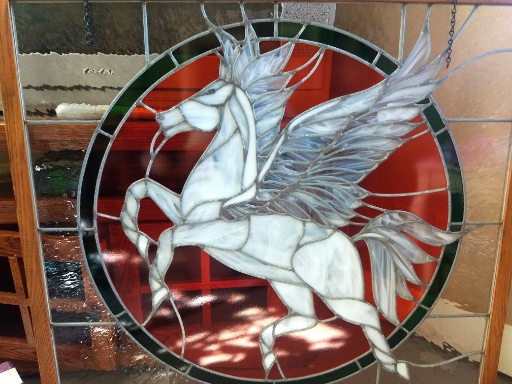 Pegasus Pizza On Alki In Seattle Stained Glass Window Art