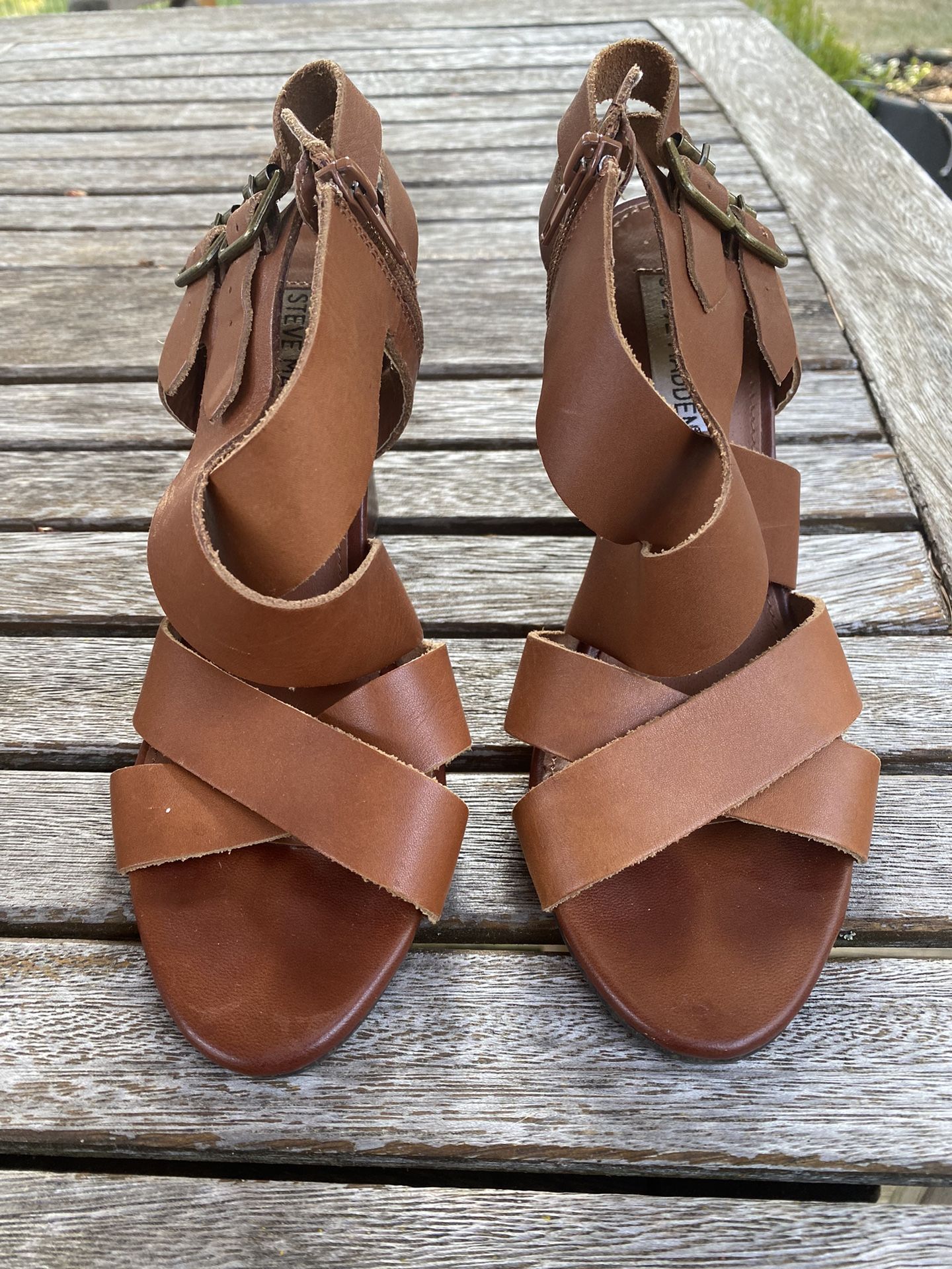 Steve Madden Leather Wedge Heels - Size 6.5