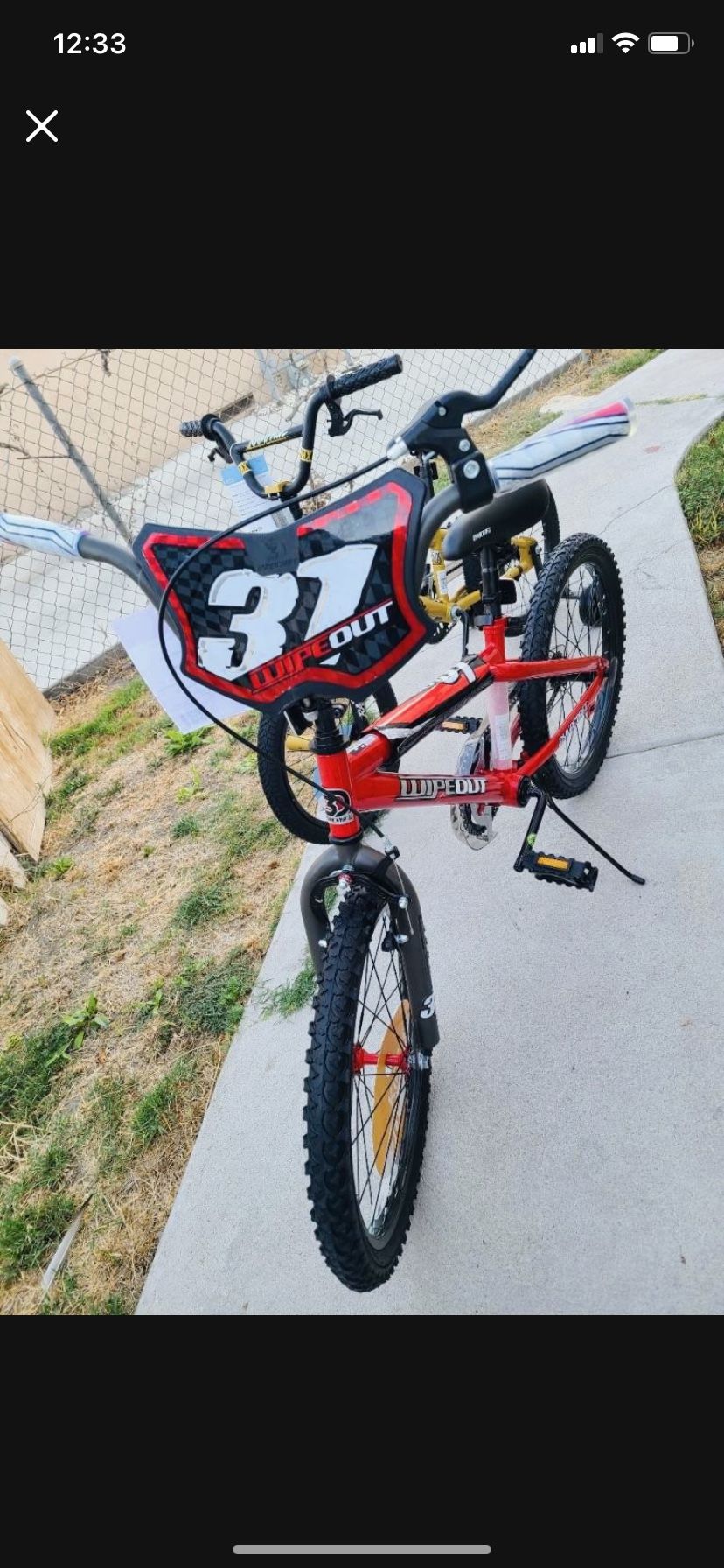 Dynacraft 20 Inch Wipeout Boys BMX Bike with Front Hand Brake, Red