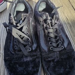 Black Velvet Vans Size Women's 9