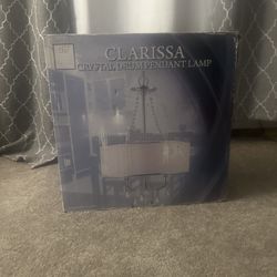 Elegant Chandelier Clarissa Crystal Drum Pendant Lamp