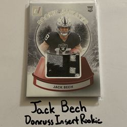 Jack Bech Las Vegas Raiders WR Donruss Short Print Insert Rookie Card.