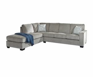 Gray Fabric Sectional Sofa with Chaise