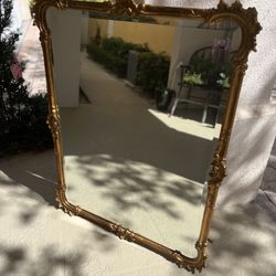 Beautiful  Scroll Antique Gold Chipendale Beveled Mirror