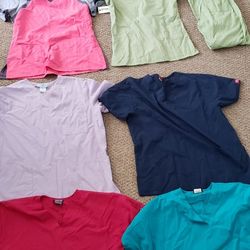 6 Scrub Uniform Tops And 1 Pair For $20