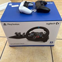 G29 Race Wheel And 2 Controllers 