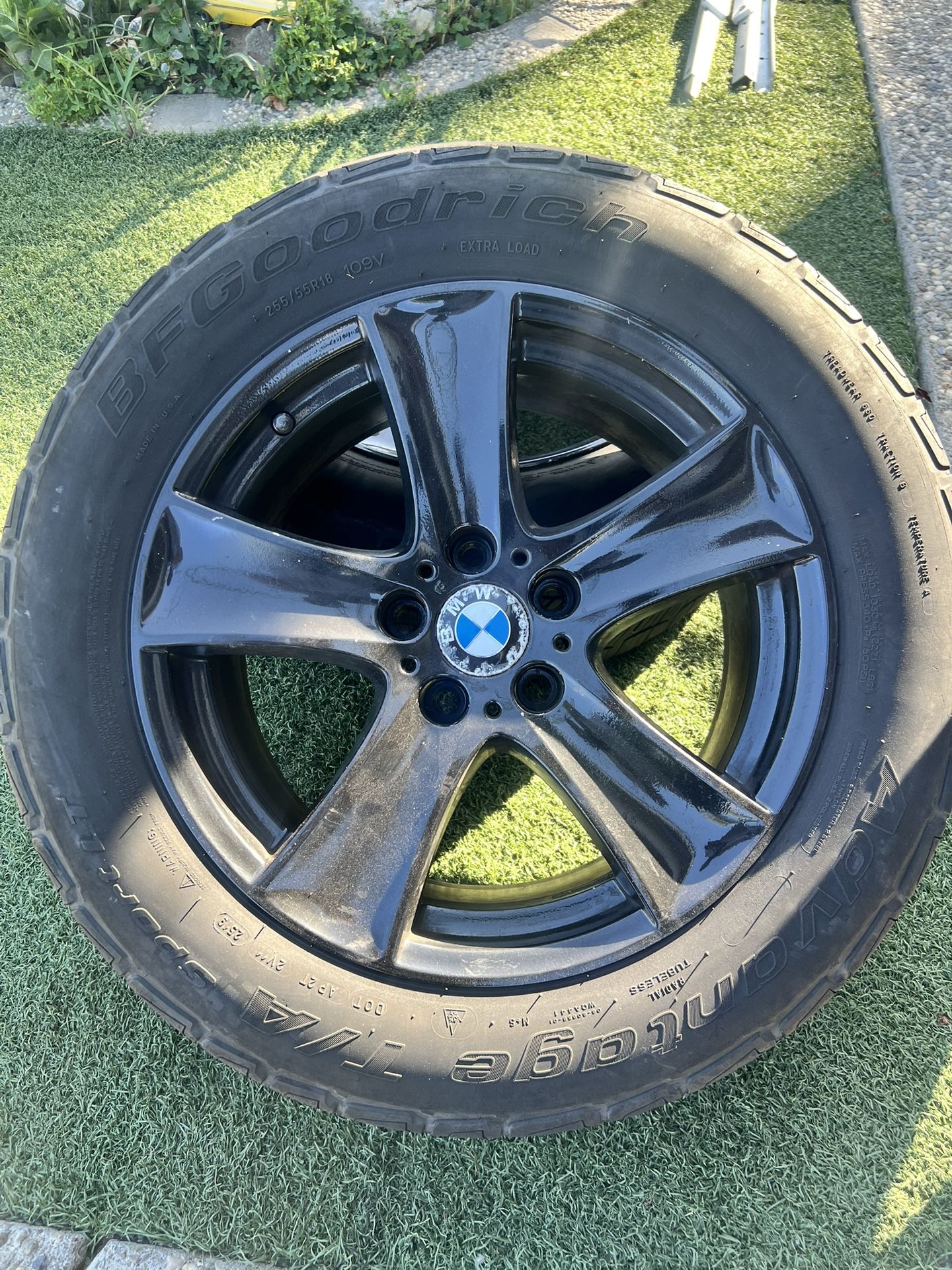 BMW Wheels Black With Tires Hold Air