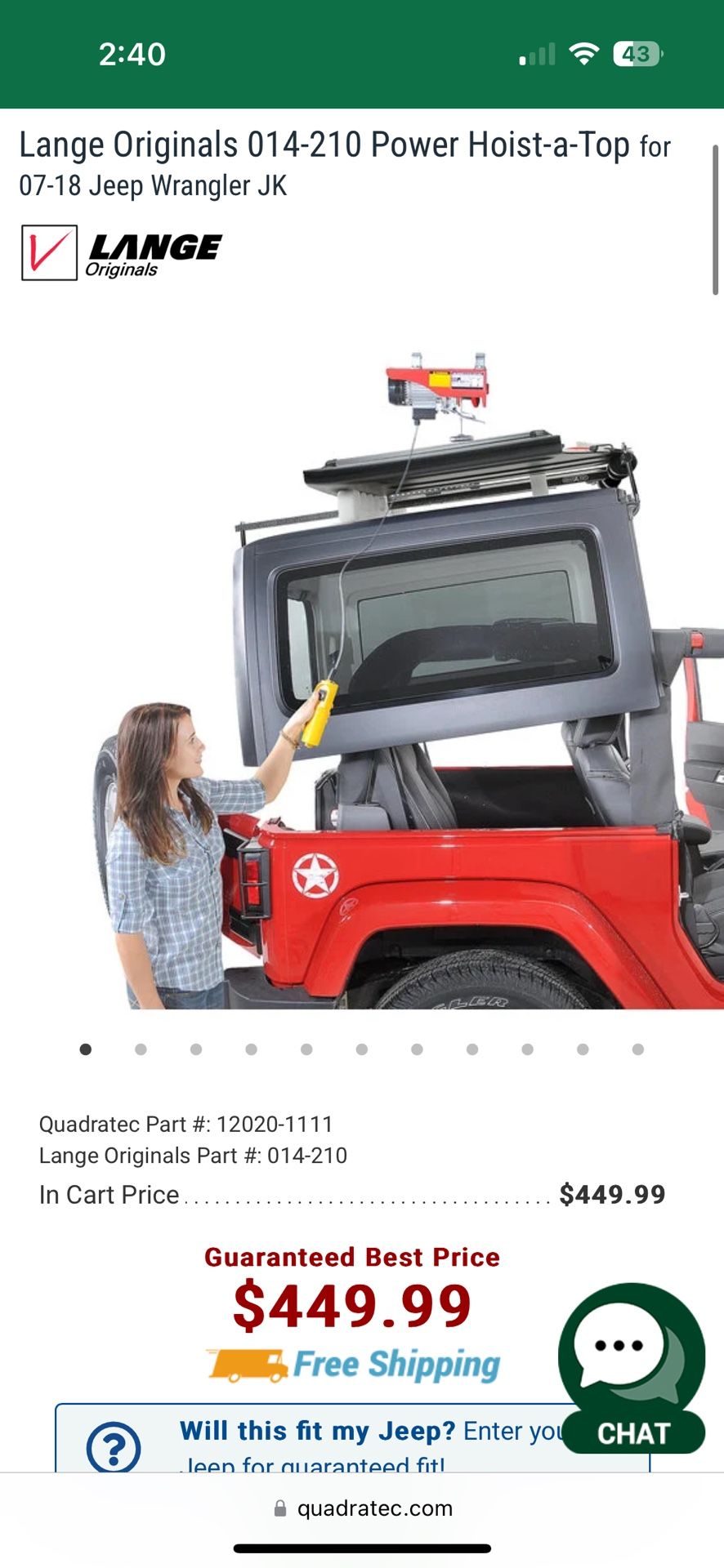 Jeep Top Hoist