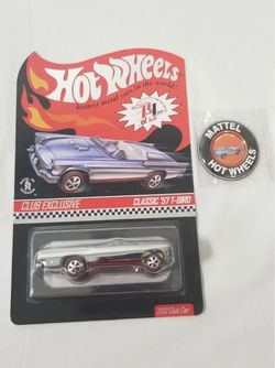 Mattel Hot Wheels 2012 Classic '57 T-Bird Silver Redline 2983/3000 CLUB CAR