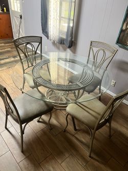 Round glass top table