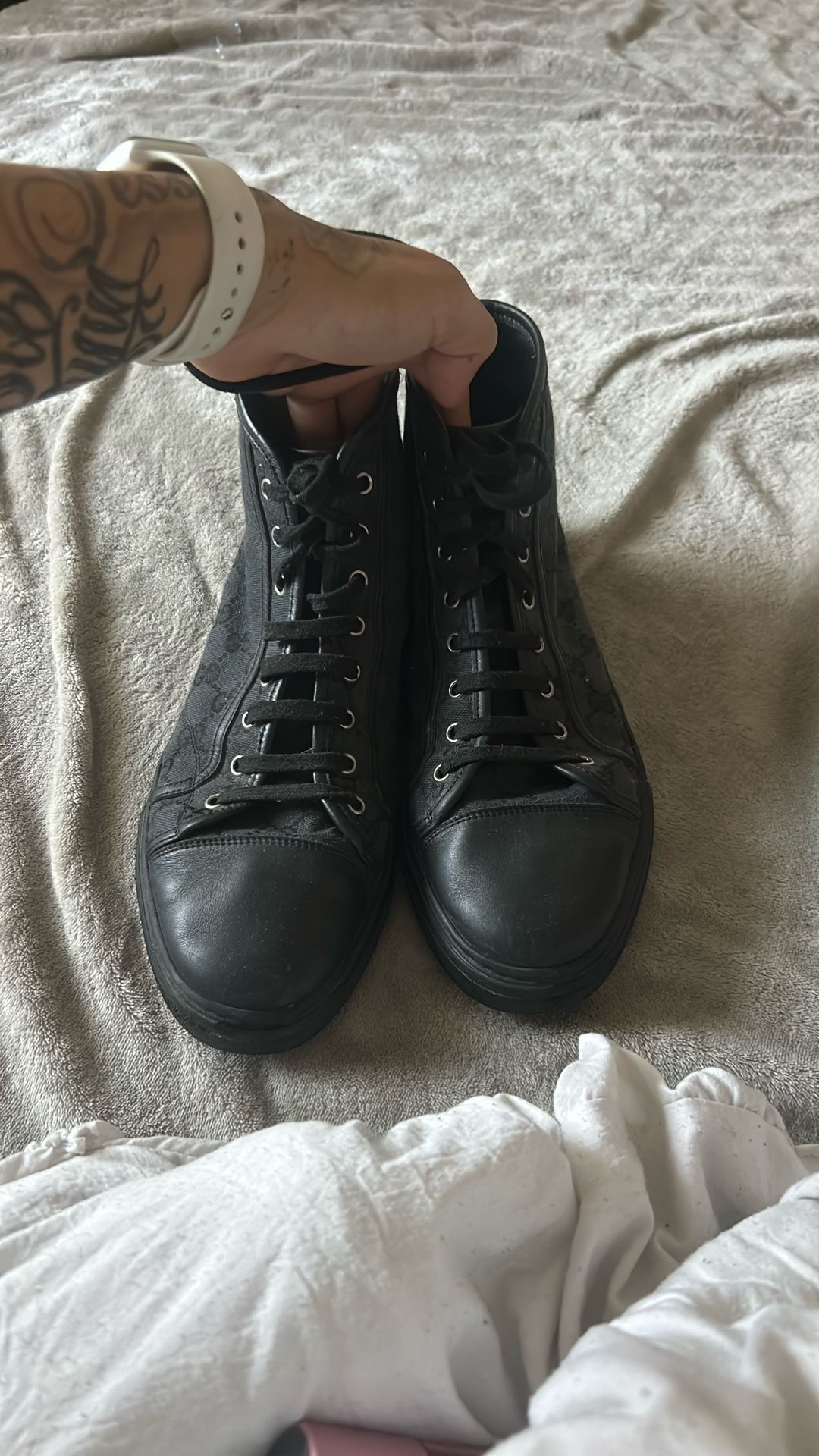 gucci gg high top canvas shoes
