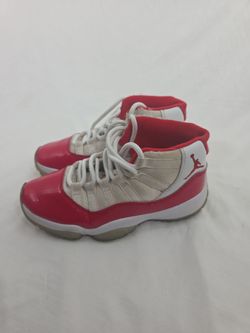 Size 4- Air Jordan 11 Cherry Red White Sneakers