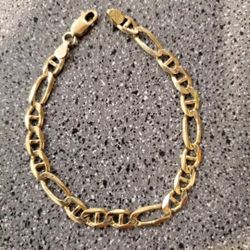14k Gold Figaro Cuban Link Bracelet 