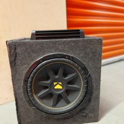 Kicker Car Subwoofer + Amp in Enclosure — Powered Box With Cables