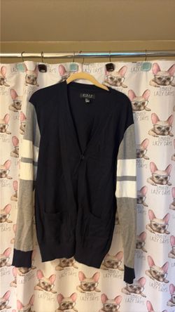 Navy Colorblock Button-Front Cardigan