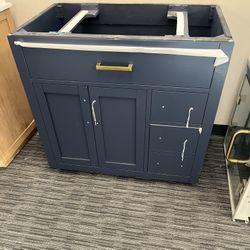 35” Bathroom Vanity In Blue Cabinet Only