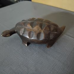 Jamaican Vintage Hand Carved Wooden Turtle Box