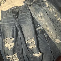 Women Jeans Size4 American Eagle , Old Navy  12 Pairs..All For $50