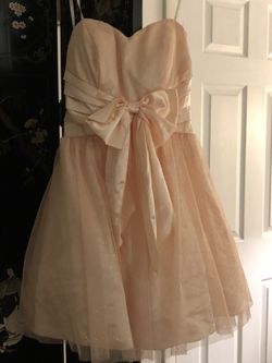 B. Darlin Homecoming/ Prom Blush color strapless dress.