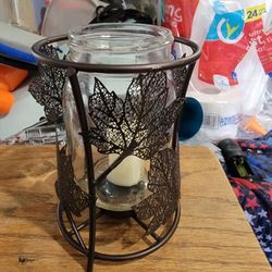 Metal Flowers Vases Center Pieces With Flameless Candels Included 