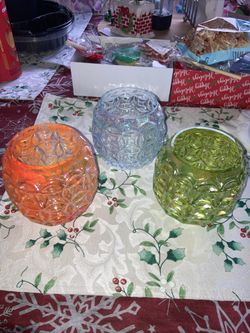 Trio Glass Eye Studio Tea light Votives 