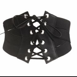 2021 Fashion Women Lady Stretch Buckle Waist Belt Wide Elastic Corset Waistband Corset Around Cinch PU Leather Tie Bowknot