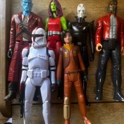 12” Guardians & Star Wars Action Figures (6)